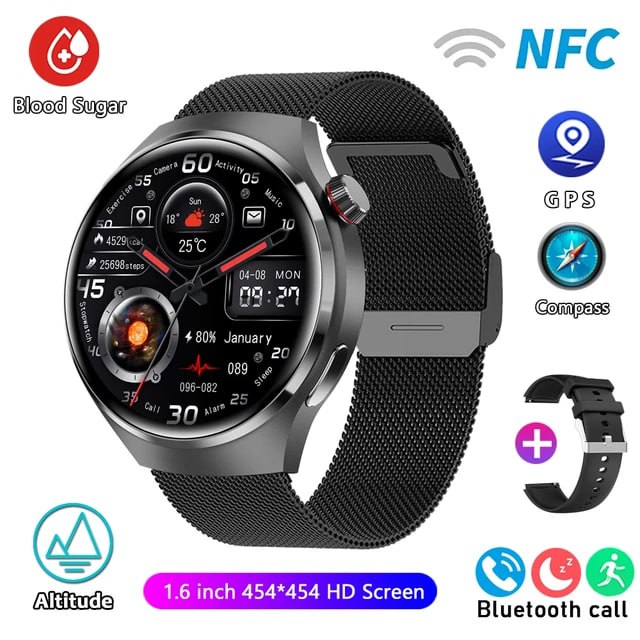 "GT4 Pro SmartTracker: Health, Calls, NFC, GPS, Waterproof"