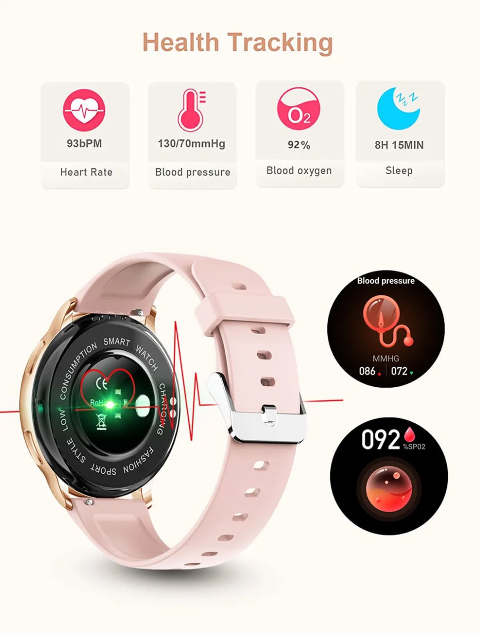 MEVADEN Bluetooth Call Smart Watch Y22 – Fitness Tracker & Customizable Dial for Android & iOS