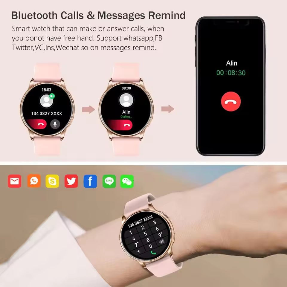 MEVADEN Bluetooth Call Smart Watch Y22 – Fitness Tracker & Customizable Dial for Android & iOS