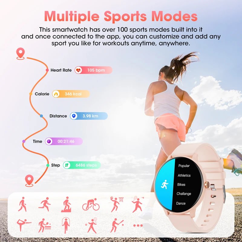 MEVADEN Bluetooth Call Smart Watch Y22 – Fitness Tracker & Customizable Dial for Android & iOS