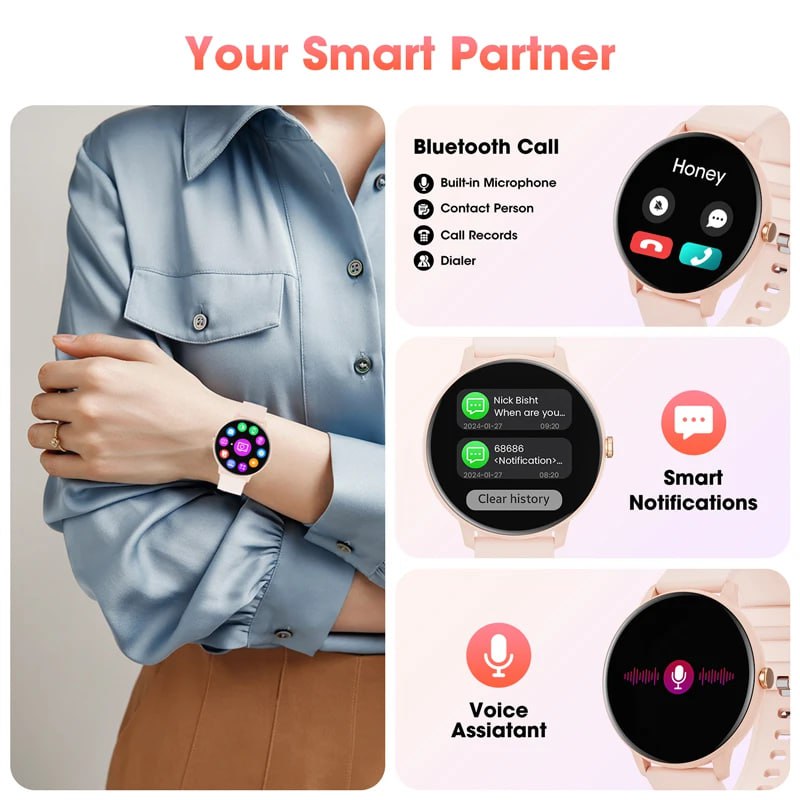 MEVADEN Bluetooth Call Smart Watch Y22 – Fitness Tracker & Customizable Dial for Android & iOS